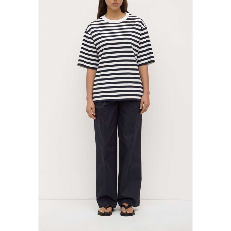 Assembly Label Monte Stripe Cotton Short Sleeve Tee True Navy White Stripe image number 3